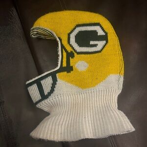 Green Bay Packers Knit Balaclava hat mask out vintage rare collectors item NFL